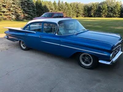 1959 Chevy Biscayne runs and drives good, fresh safety. Nice car but not in show room condition. Tir...