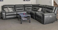 Power reclining leather sectional 