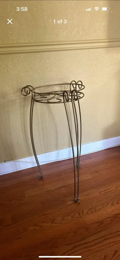 Vintage metal plant stand, View more