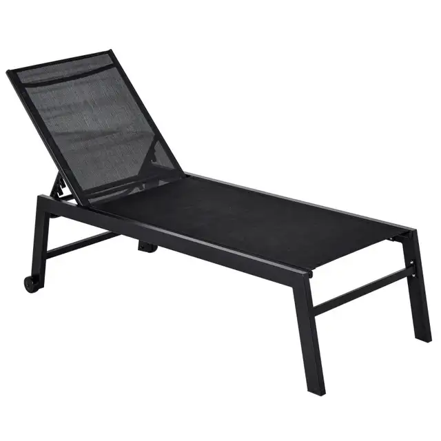 Outdoor Lounge Chair, Patio Lounger with 5-Position Reclining Ba in Patio & Garden Furniture in Markham / York Region - Image 3