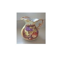 Enesco Porcelain Fruit Pattern Hand Painted Water Pitcher