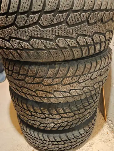 Winter tires Gently used. Rim bolt pattern 5 x 100mm. 8mm thread remaining. Cheers!