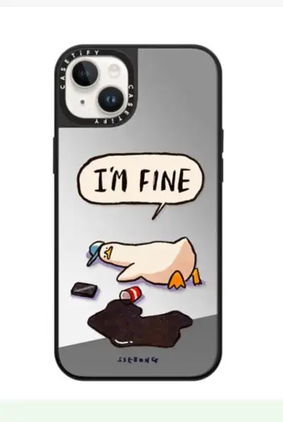 Brand new! iPhone 14 Plus-Mirror Case MagSafe Compatible! Name-I'm fine Color-MIRROR Silver on Black...
