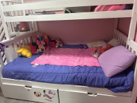 Twin over double bunk bed with storage 