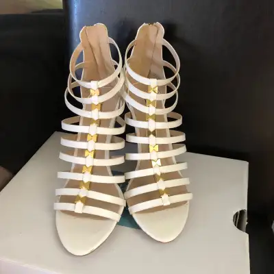 White High Heel Sandals Size 7, View more