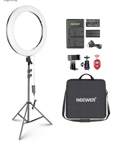 Neewer 20 inch LED Ring Light Kit with Tripod Stand and Phone Holder Compatible with iPhone, Ringlig...