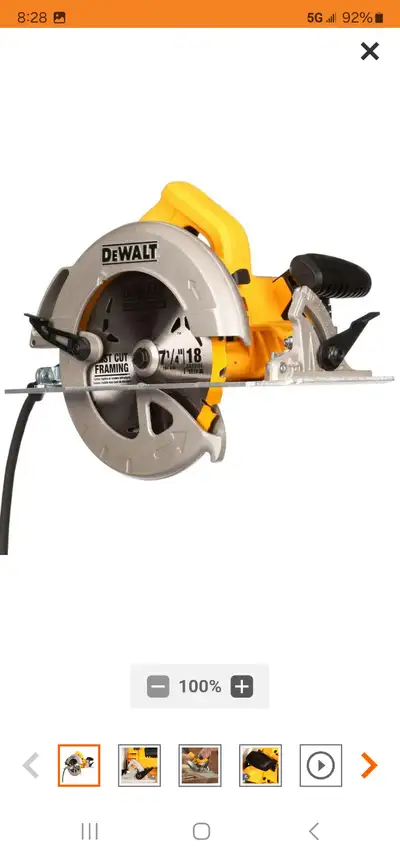 DEWALT 15 amp Corded 7 1/4-inch Lightweight Circular Saw New Box, View more