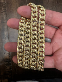 22” 10k Italian Gold Miami Cuban Necklace Chain 45.15 grams