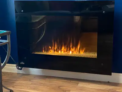Nice looking quality fire from Napoleon. Come with remote. Hang, plug in and use. Create a warm ambi...