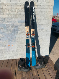 All mountain Volkl skiis, G3  bindings , Arc’teryx boots