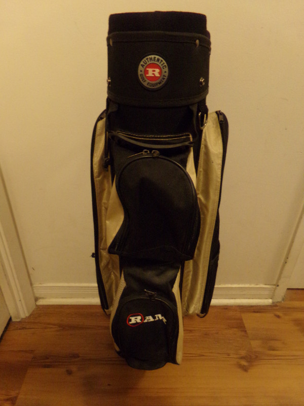 BLACK & TAN  8" DIA. RAM  4  CLUB  SECTION  GOLF  BAG / 7 CLUBS in Golf in Kingston