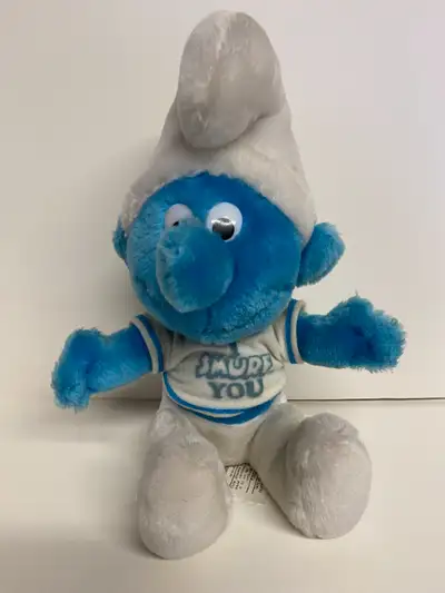 Vintage "I Smurf You" Smurf Stuffed Toy, View more