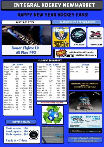 Hockey Stick Sales and Repairs, View more