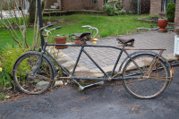 Antique tandem bicycle