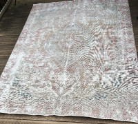 11’8” x 8’10” Snow White Wash Wool Area Rug