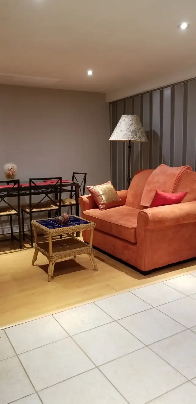 Beautiful Furnished One-Bedroom Basement Apartment for Rent