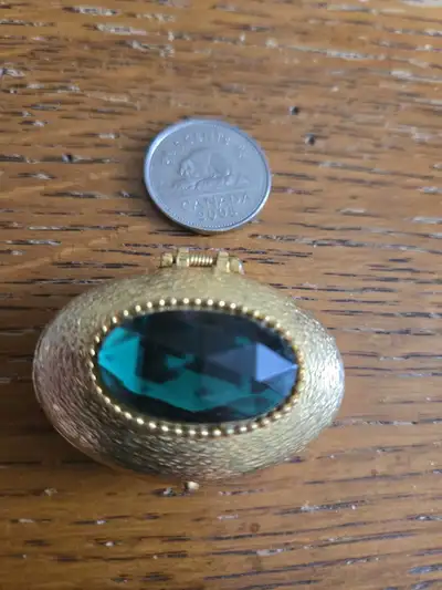 HEAVEN SENT HELENA RUBINSTEIN COMPACT Vintage Perfume Compact Green Stone No content, Original Box &...