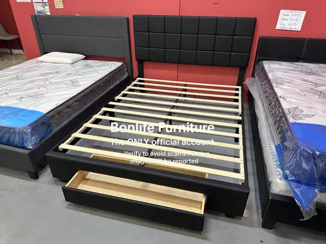 queen bed storage bed frame on sale  in Beds & Mattresses in City of Toronto - Image 3