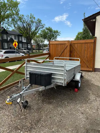 Selling our 2025 galvanized 7.5 ft x 4.5 ft utility trailer. Used for one summer. Now bought a truck...