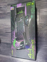 4in1 gaming kit keyboard,mouse,headset, mouse pad.
