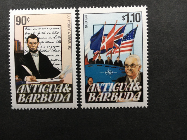TIMBRES, SÉRIE COMPLÈTE, ANTIGUA 1984, PRÉSIDENTS, 8 timbres. dans Art et objets de collection  à Longueuil/Rive Sud - Image 4