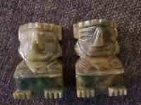 Carved Marble Aztec Figures