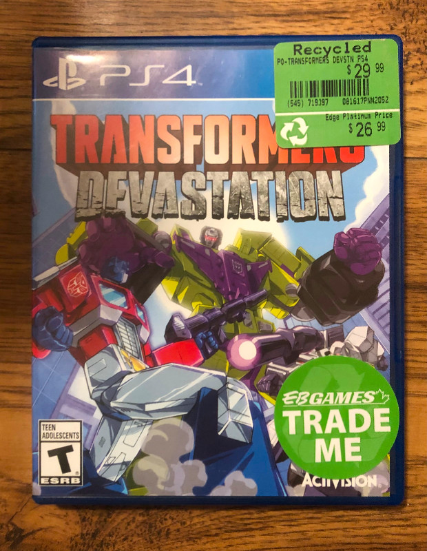 PS4 Transformers Devastation *Mint Condition Disc* OBO or Trades in Sony Playstation 4 in Kamloops
