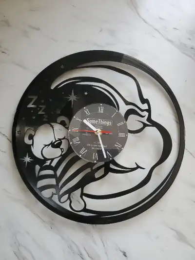 Vinyl teddy bear wall clock, View more