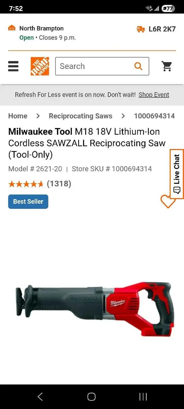 Milwaukee 2621-20 sawzall reciprocating saw  in Power Tools in Oakville / Halton Region - Image 10