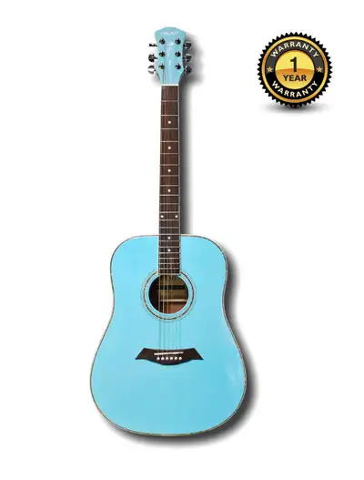 Dame Acoustic Guitar Light Blue Full Size Dreadnought, View more