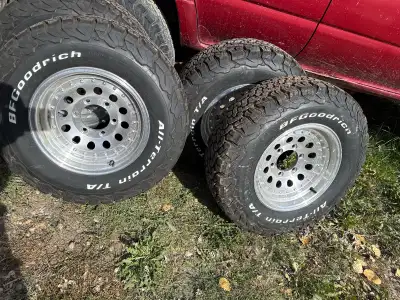 Five tires BF Goodridge all-terrain with rims LT 235/75/R15 Like new used only a few times .