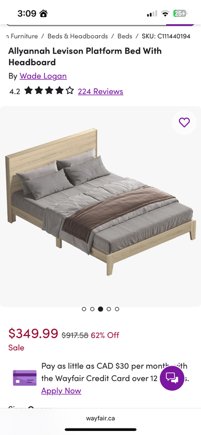 Queen Bed Frame and 12 inch Plush Mattress, View more