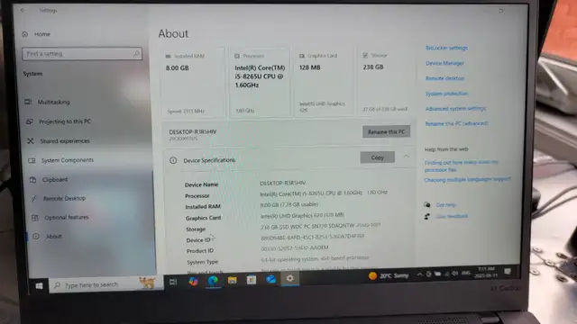 Windows 11 - ThinkPad X1 Carbon Gen 7 Executive laptop in Laptops in City of Toronto - Image 3