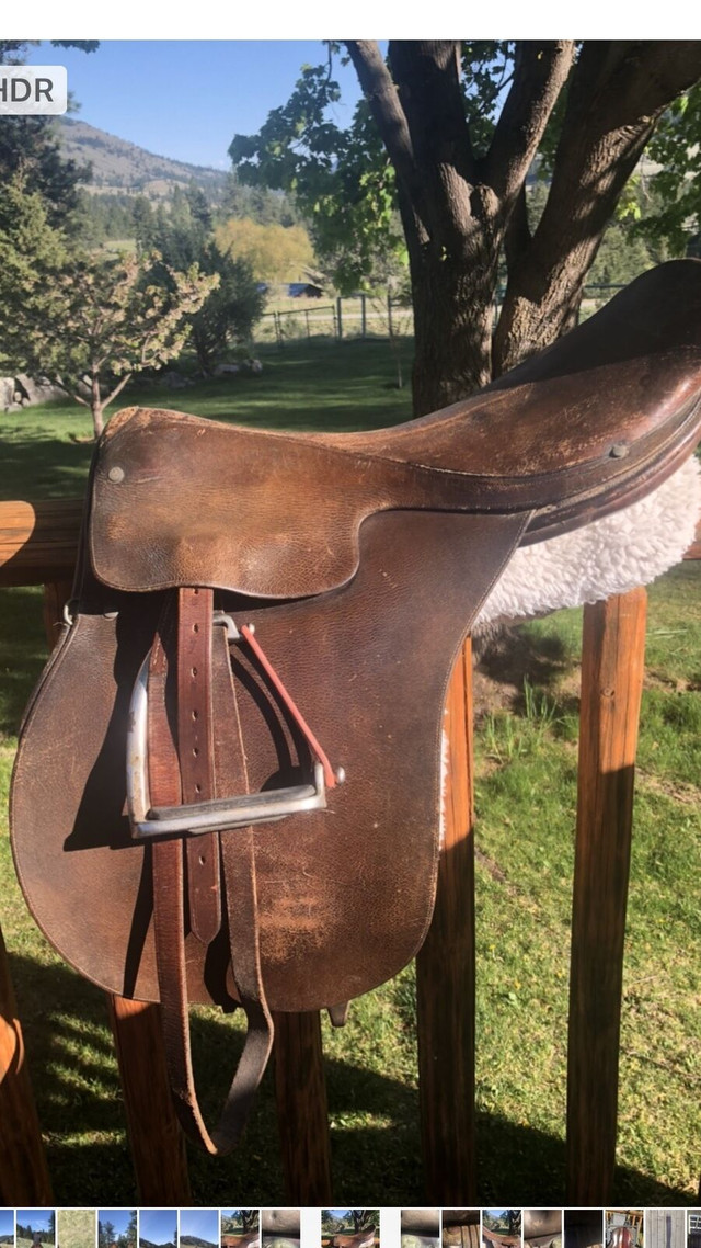17” English saddle for sale in Equestrian & Livestock Accessories in Penticton