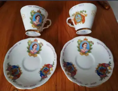 Rare Vintage Queen Elizabeth II Coronation Cup & Saucer Set 1953, View more