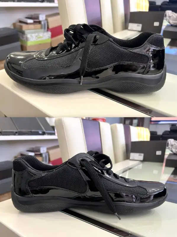 Prada Leather Americas Cup Original Sneakers Men's Size 12W! in Men's Shoes in Calgary - Image 8