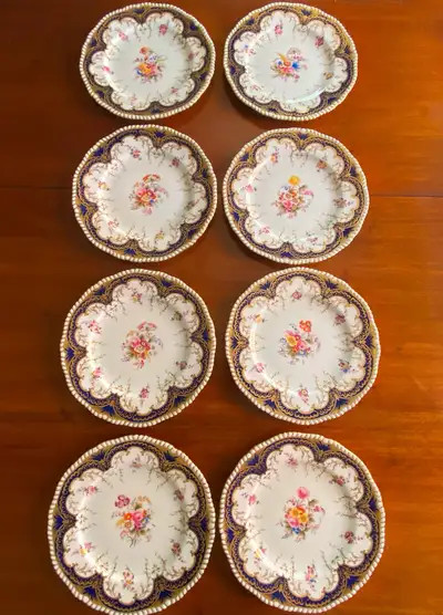 ❤️8  RARE COALPORT HAND PAINTED ANTIQUE PORCELAIN PLATES❤️, View more