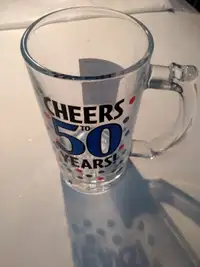 NEW 50th birthday glass beer mug