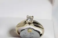 NEW WITH APPRAISAL 14K. GOLD & SOLITAIRE 0.30 C LADY'S RING SALE