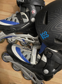Rollerblades with helmet 