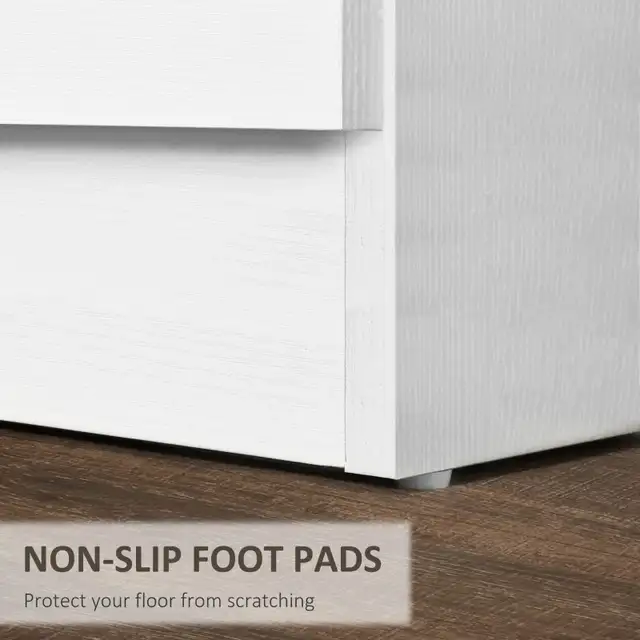 White Bedside Table with 3 Drawers, Modern Wood Nightstand in Dressers & Wardrobes in Markham / York Region - Image 6