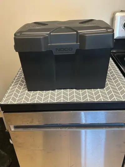 Rv/Marine battery box. New for a 27 Group battery. Asking $25. Located in Mayfair area of Saskatoon.