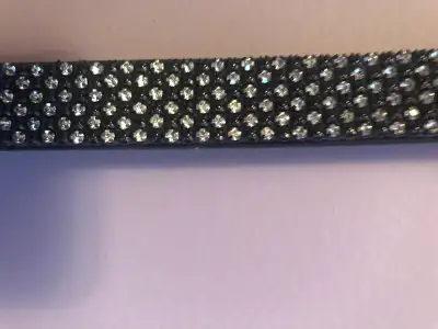 BCBG Max Azria faux leather rhinestone belt size S, View more