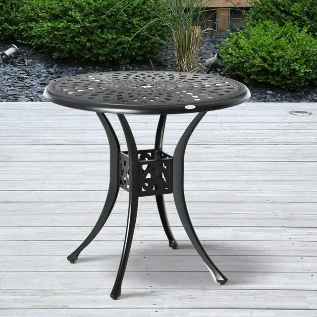 30-inch Round Patio Dining Table with Umbrella Hole Antique Cast in Patio & Garden Furniture in Markham / York Region - Image 11