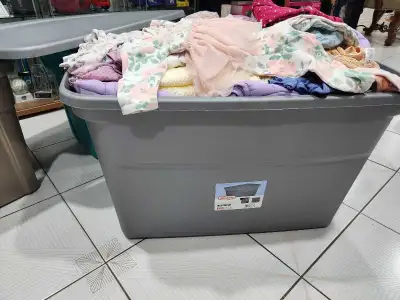 Baby girl wardrobe (3 Bins full), View more
