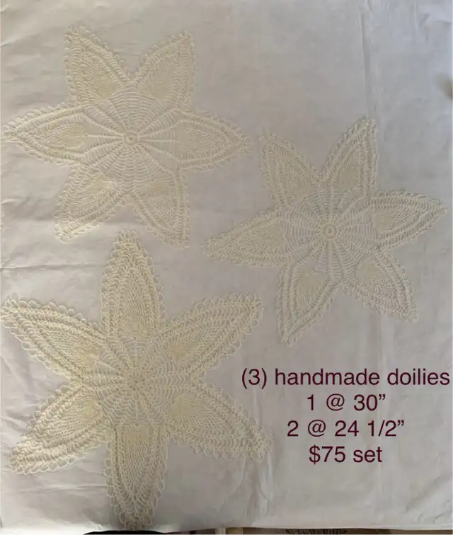 Handmade Crocheted Doily Set