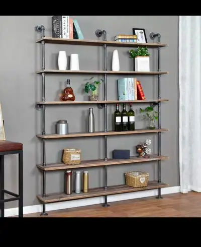 WGX Design For You Industrial 6-Tier Ladder Shelf Bookcase, Soli, View more
