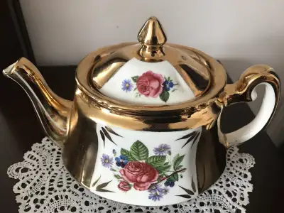 Vintage Price Kensington Teapot -  Floral and Gold, View more