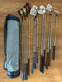 14 clubs de golf avec sac en cuir