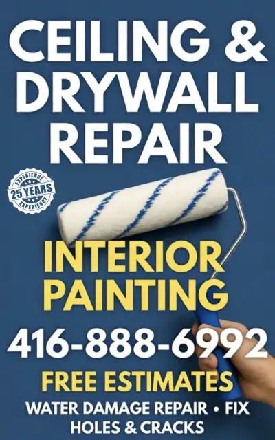 DRYWALL REPAIR, WATER DAMAGE CEILING - Interior Painting, View more